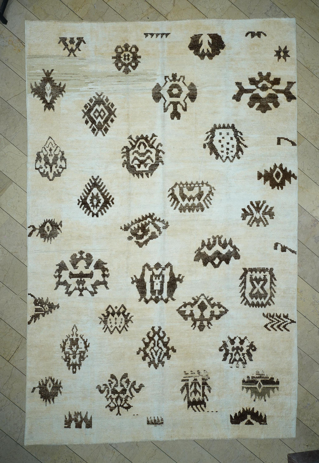 Cream & Brown Oversize Hemp and Wool Rug: 10x15 ft,Luxury Home Living Decor Rugs.