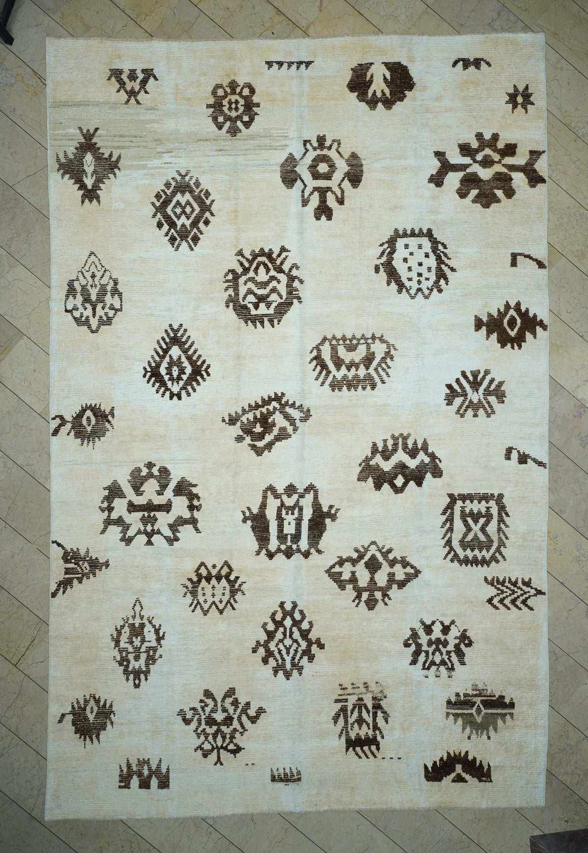 Cream & Brown Oversize Hemp and Wool Rug: 10x15 ft,Luxury Home Living Decor Rugs.