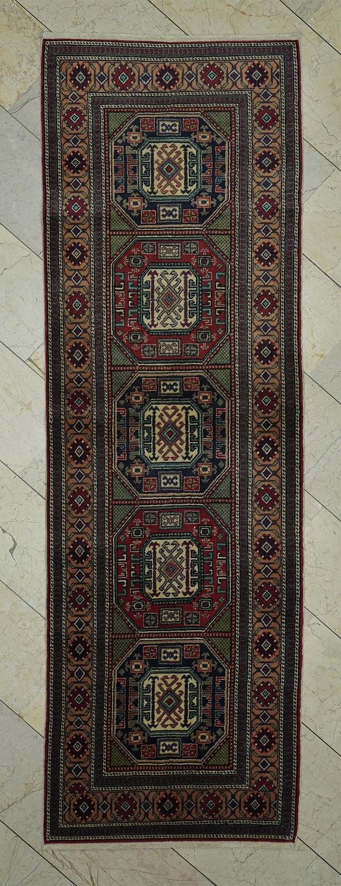 3x9 Colorful Old Turkey Kayseri Rug Runner: Home Kitchen Floor Decor Rugs.