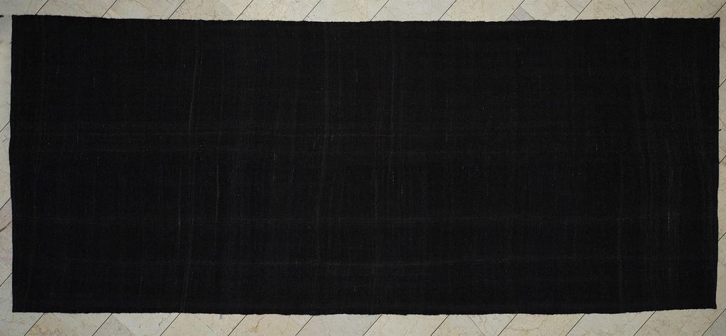 6x14 Dark Brown Natural Goat Hair Kilim Rug-Flat Weave Made Seasonal Outdoor Decor Rugs.