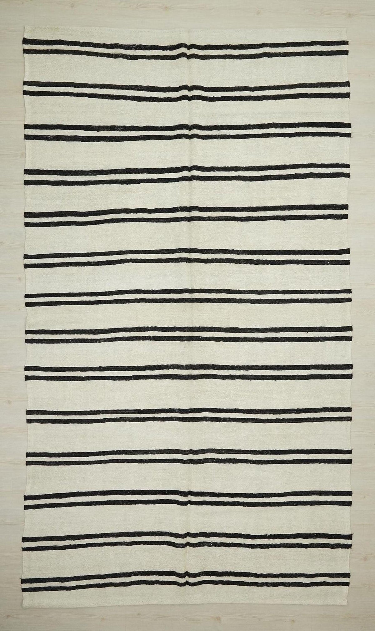 7x12 Stripe Eco-Friendly Hemp Kilim Rug: Scandinavian Home Style Seasonal Decor Turkish Rugs.