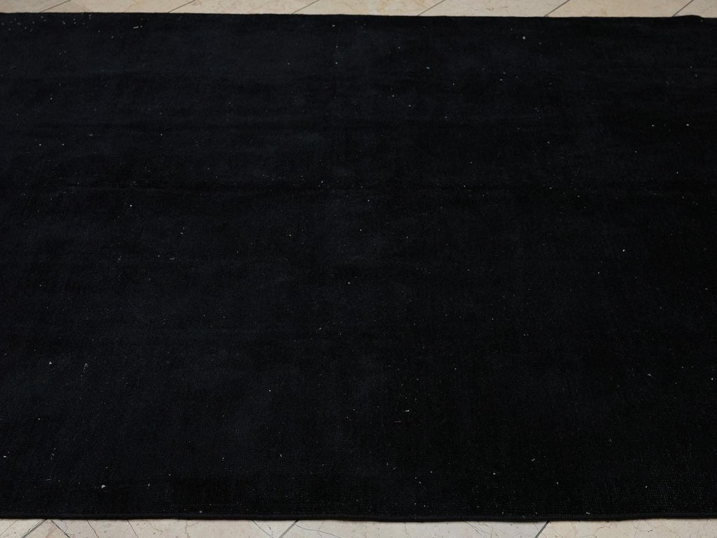 Overdye Plain Black-Vintage Turkish Oushak Rug: 5.8x8 Feet,Rugs For Living Room
