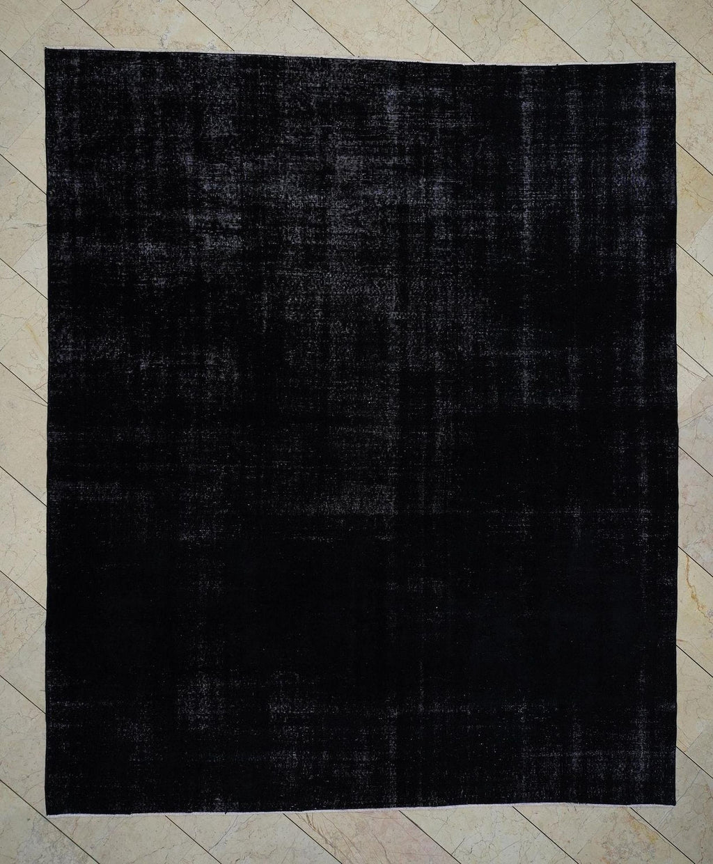 Overdye Plain Black Vintage Oushak Rug-8x10 Mid Century Modern Home Living Floor Turkish Rugs.