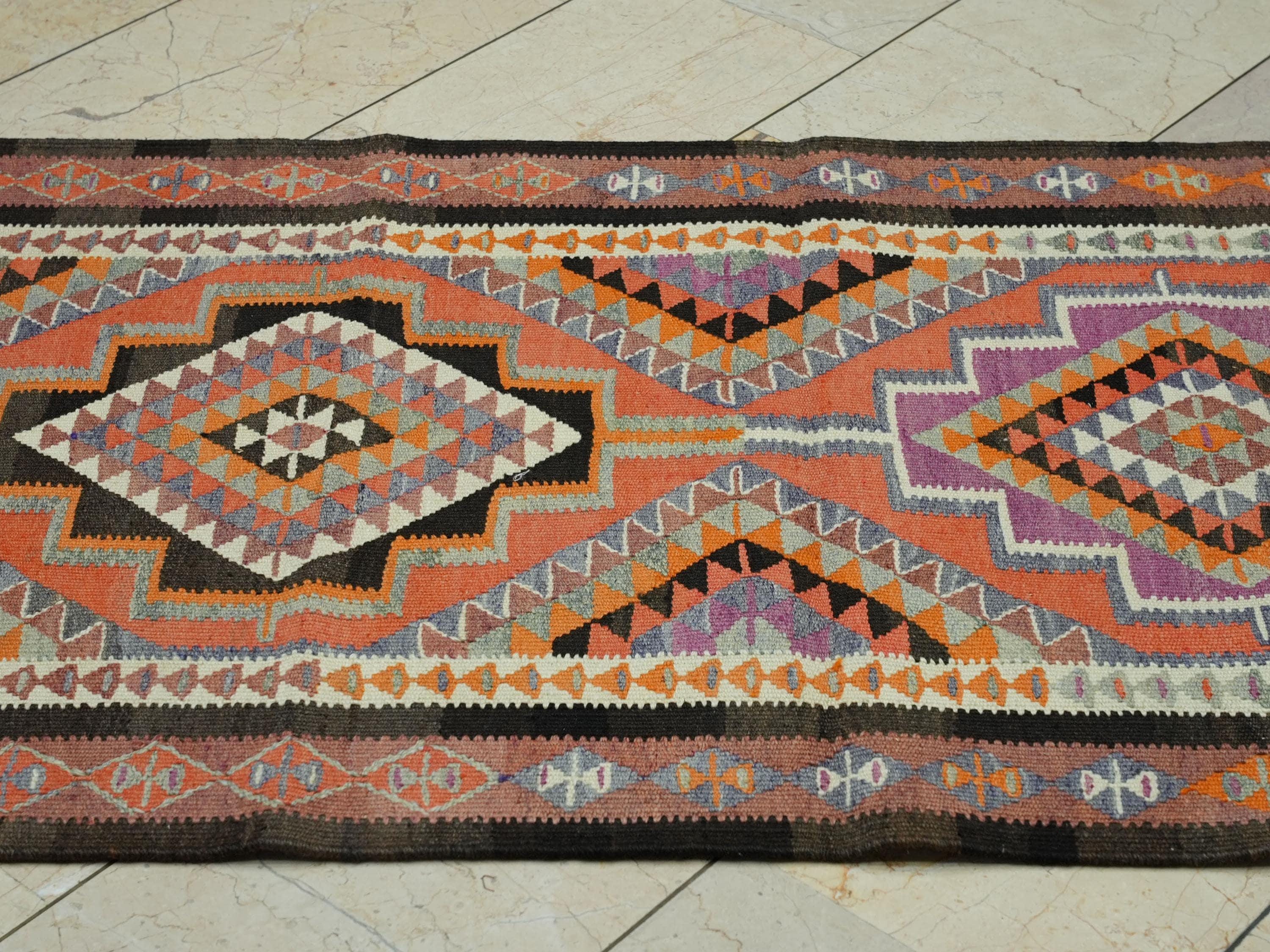 Kurdish Wedding Gift Kilim Rug Runner,3,1"x11,5" Feet,Home Living Decor Rugs.
