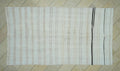 Mid Century Modern Striped Hemp Kilim Rug: Turkish Handmade Rugs, 5,7"x10,6" Feet.