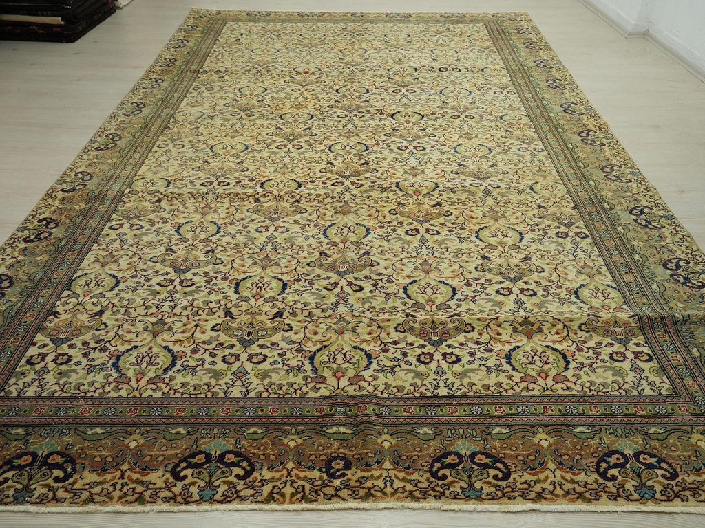 8x12 Handmade Turkish Wool On Cotton Rug: Mid-Century Modern Oversized Area Rugs