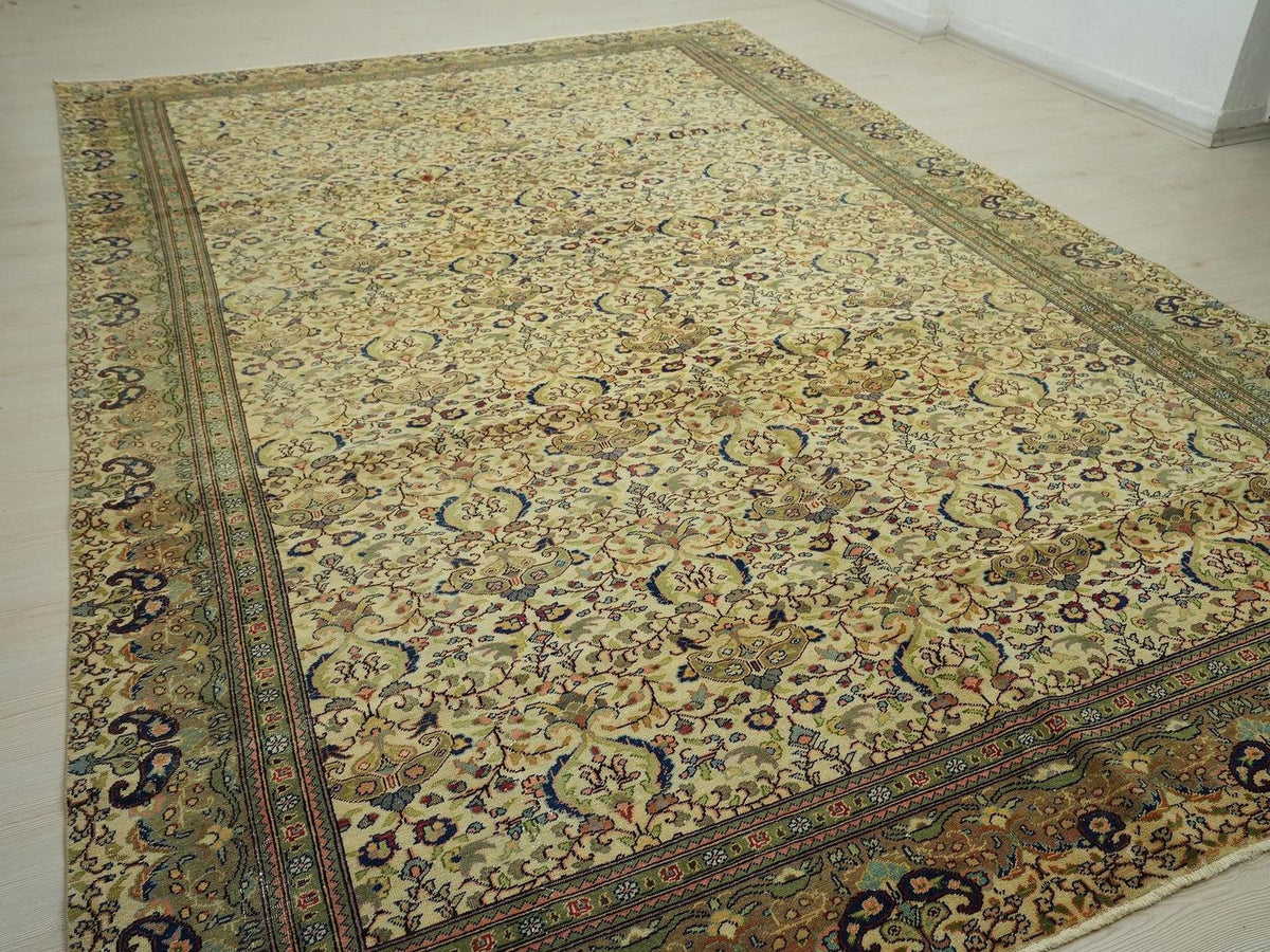 8x12 Handmade Turkish Wool On Cotton Rug: Mid-Century Modern Oversized Area Rugs