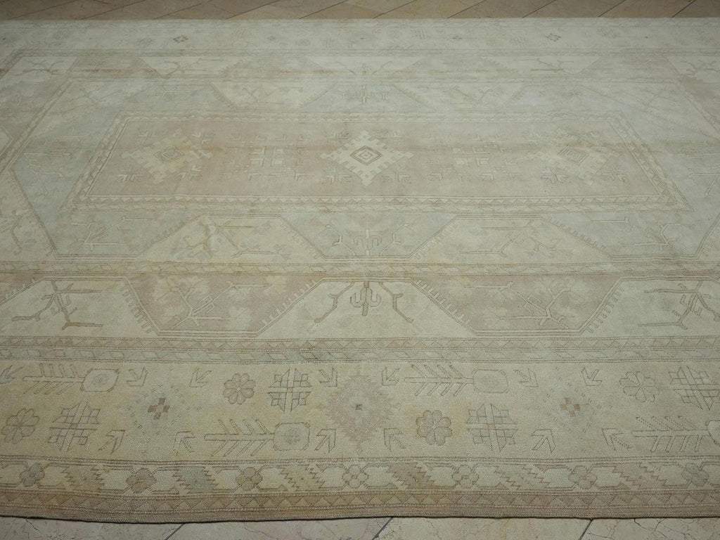 Oushak Rug: Muted Turkish Wool Rugs 9.5 x 13.5 ft,Home Living Area Carpet.
