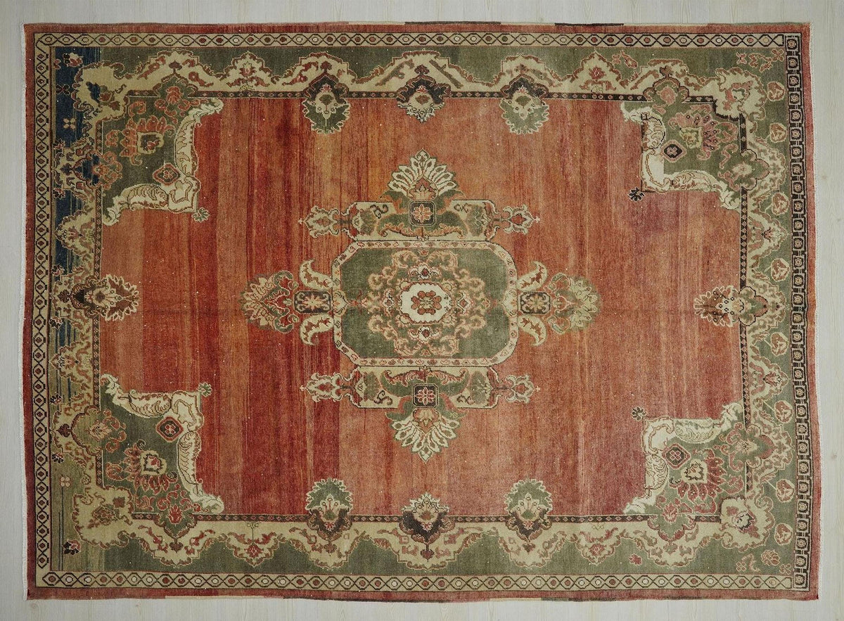 Oversized Antique Malatya Rug: Mid-Century Turkish Wool Carpet 7.6x10.2 ft.