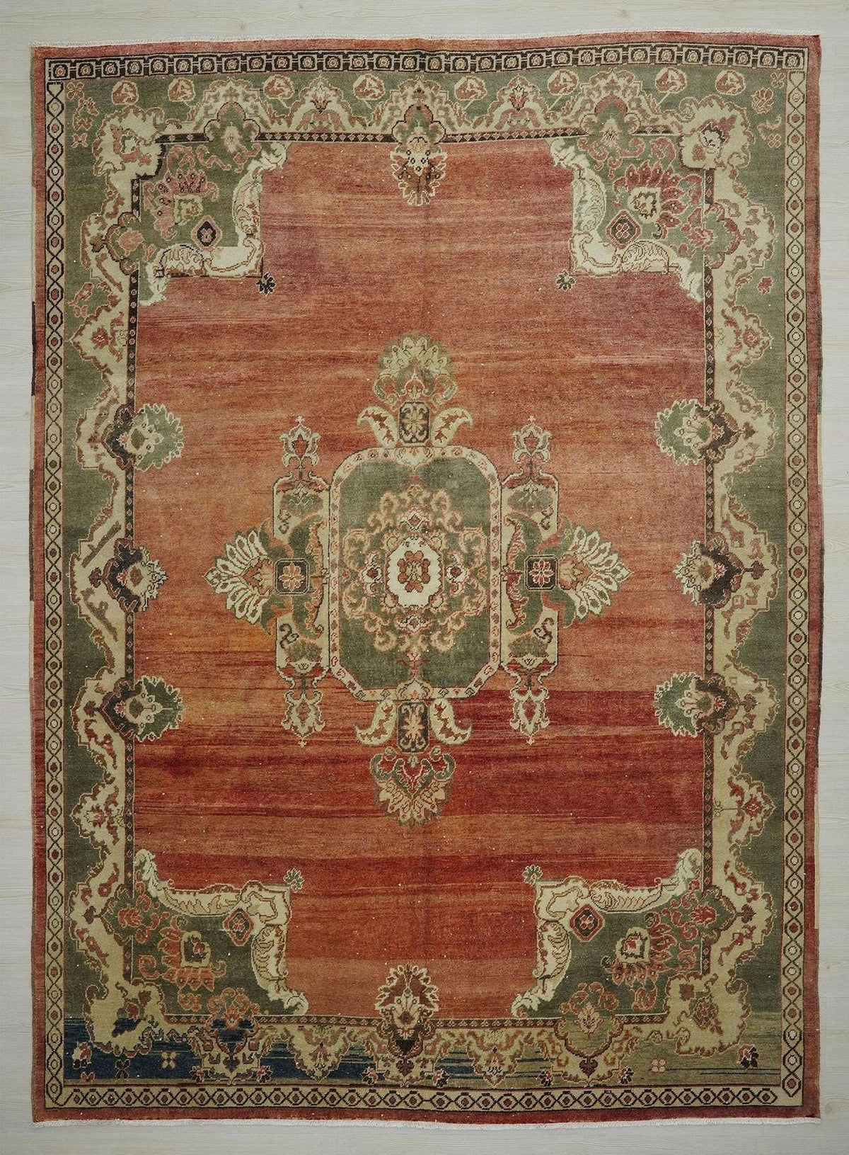 Oversized Antique Malatya Rug: Mid-Century Turkish Wool Carpet 7.6x10.2 ft.