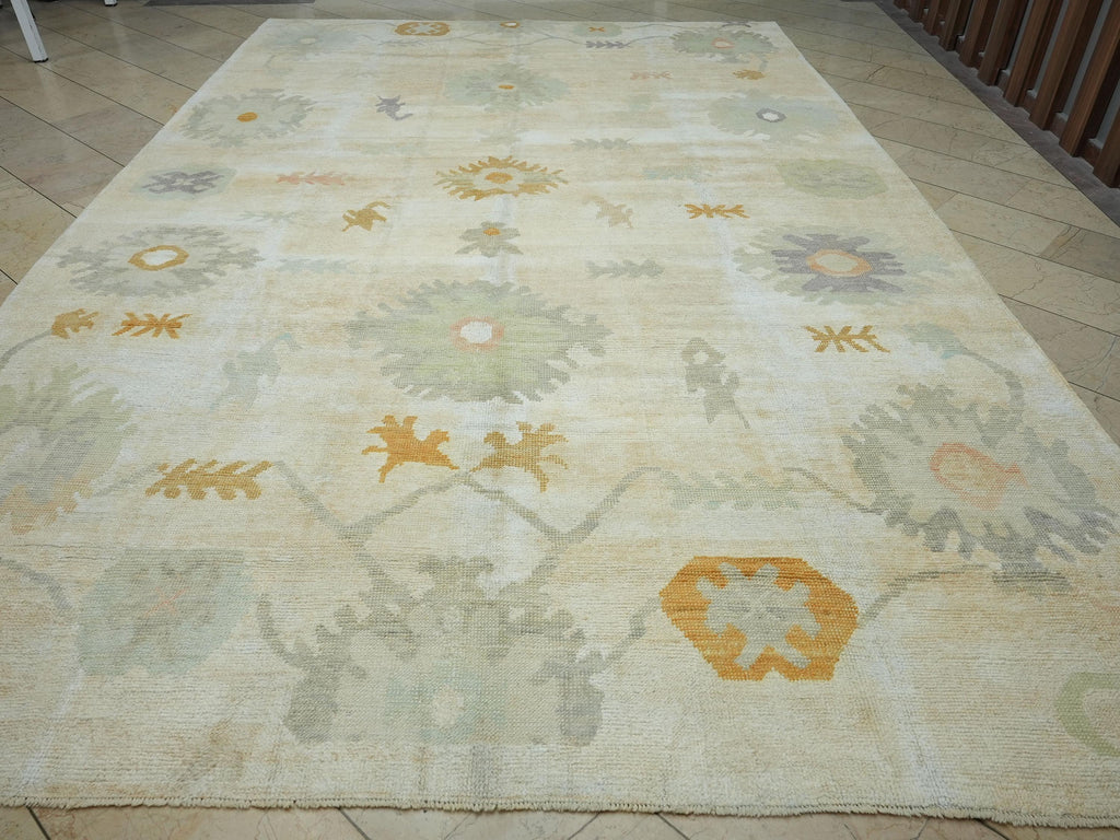 Oversized Oushak Rug: 10x14 White Hemp & Wool Luxury Home Living Decor Turkish Rugs.