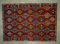 Antique Turkish Sivas Kilim Rug: 9.5"x13.6' Oversized Blue Red Rugs