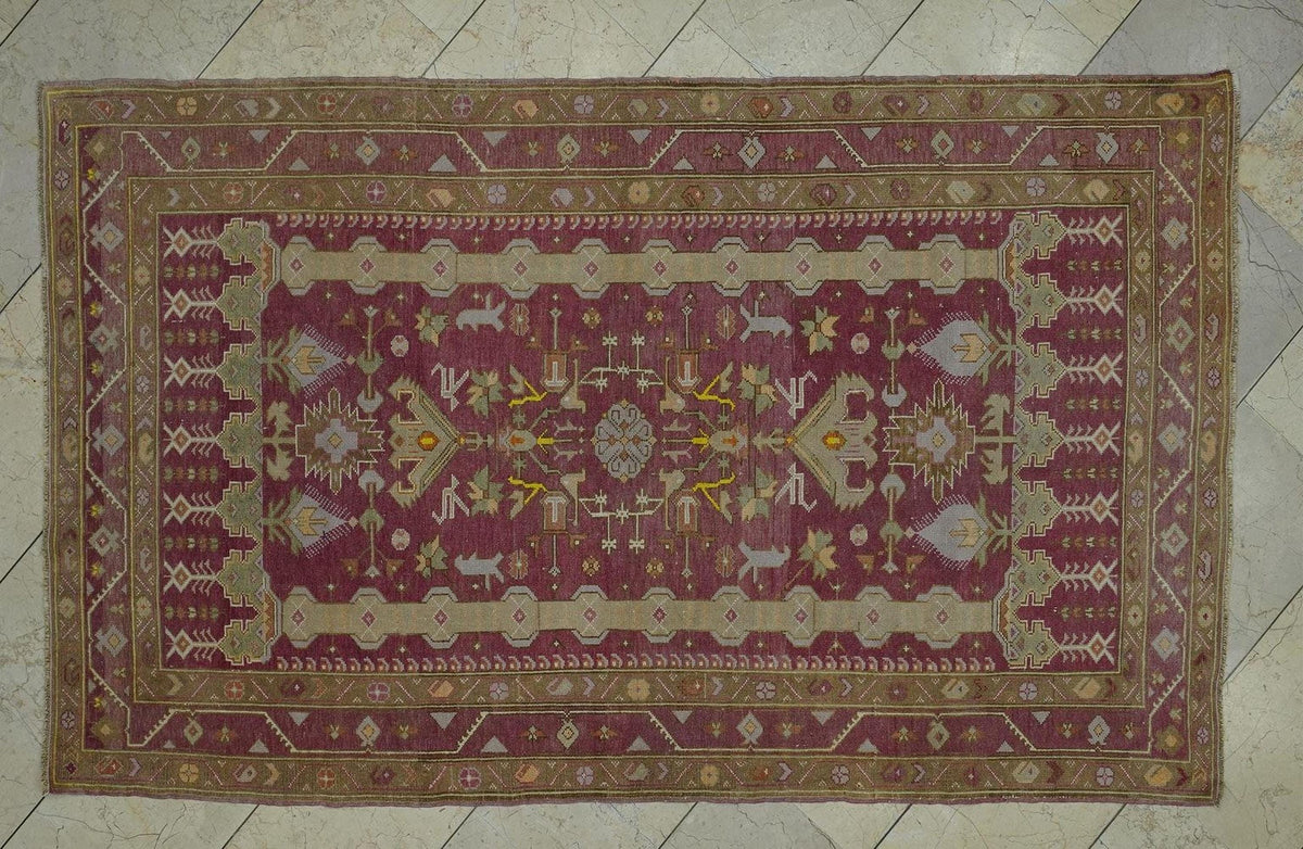 Turkmenistan Derbent Rug: 4x7 ft. Antique Wool Carpet