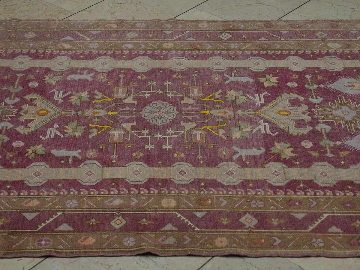 Turkmenistan Derbent Rug: 4x7 ft. Antique Wool Carpet