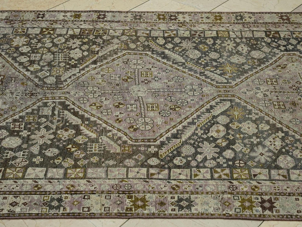 Kurdish Siraz Carpet Rug,4.5x7 Double Knot Woven Blue Pastel Purple Beige Rugs.