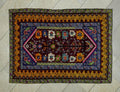 Multi Bright Color Antique Turkish Rug,3.7x5.1 Ft,Primitive Pattern Handmade Rugs.