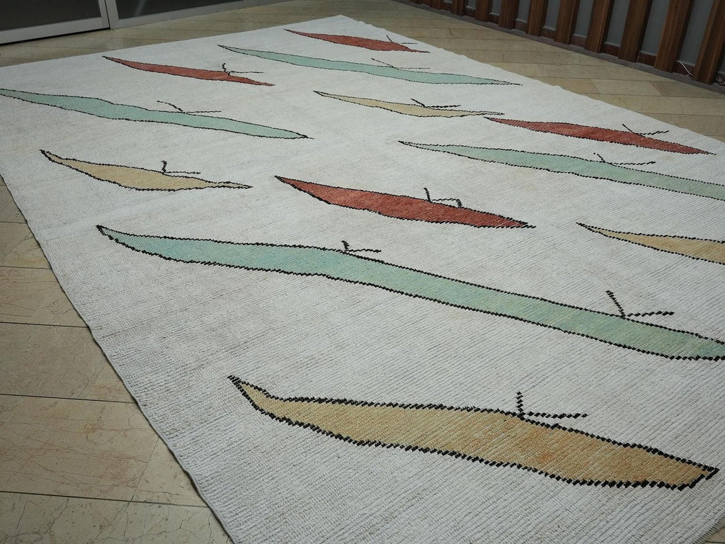 10x15 Hemp Carpet Rug:Luxury Home Living Decor White Blue Rugs.