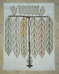 Tree of Life Design Hemp & Wool Carpet Rug: 8x10 Multi Pastel Color Rugs.