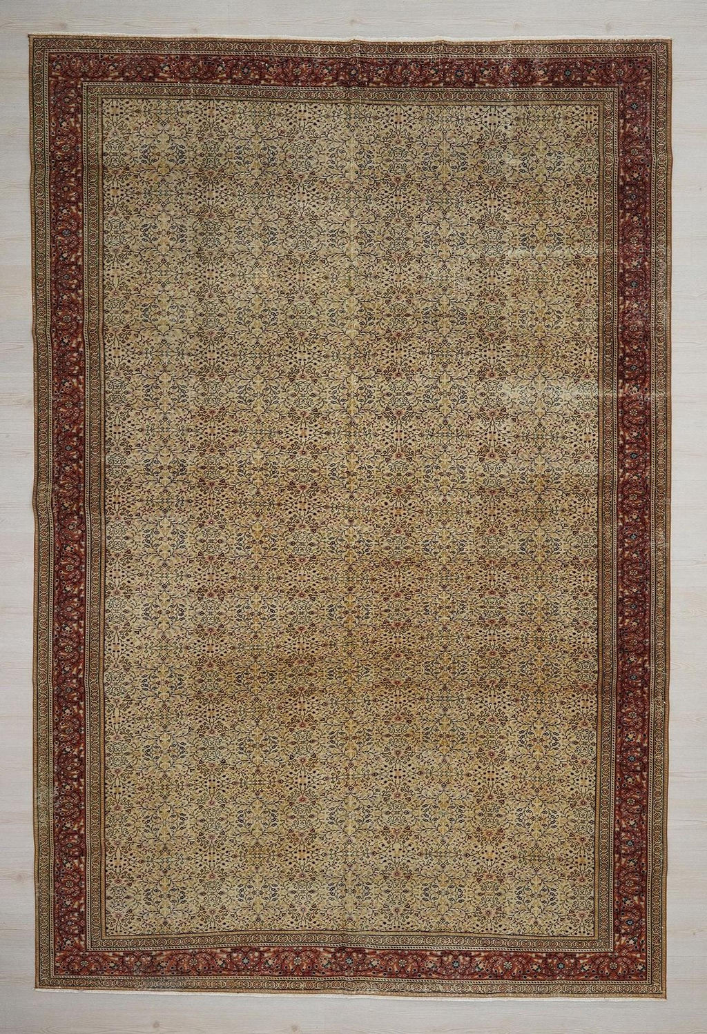 Oversize Turkish Wool Carpet Rug: Distressed Kayseri, 7,8"x11,6"