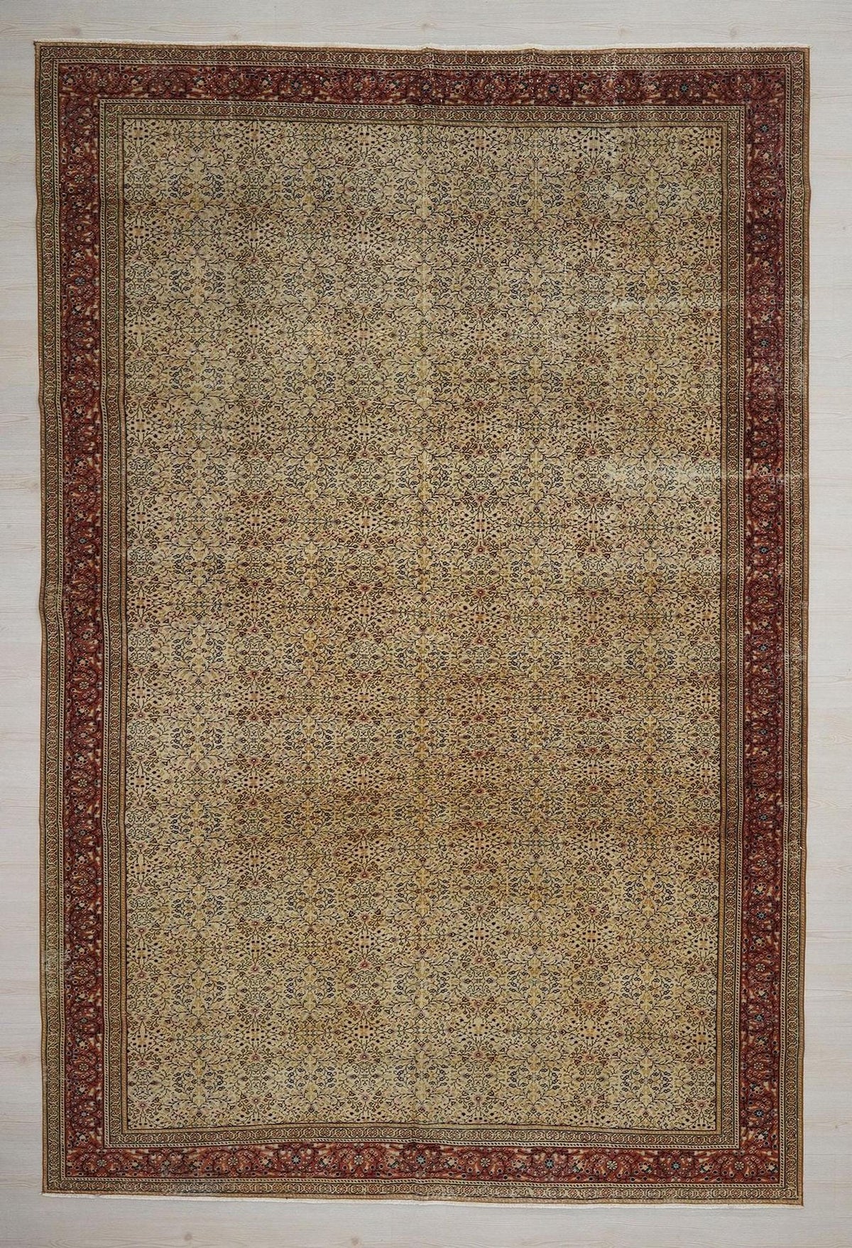 Oversize Turkish Wool Carpet Rug: Distressed Kayseri, 7,8"x11,6"