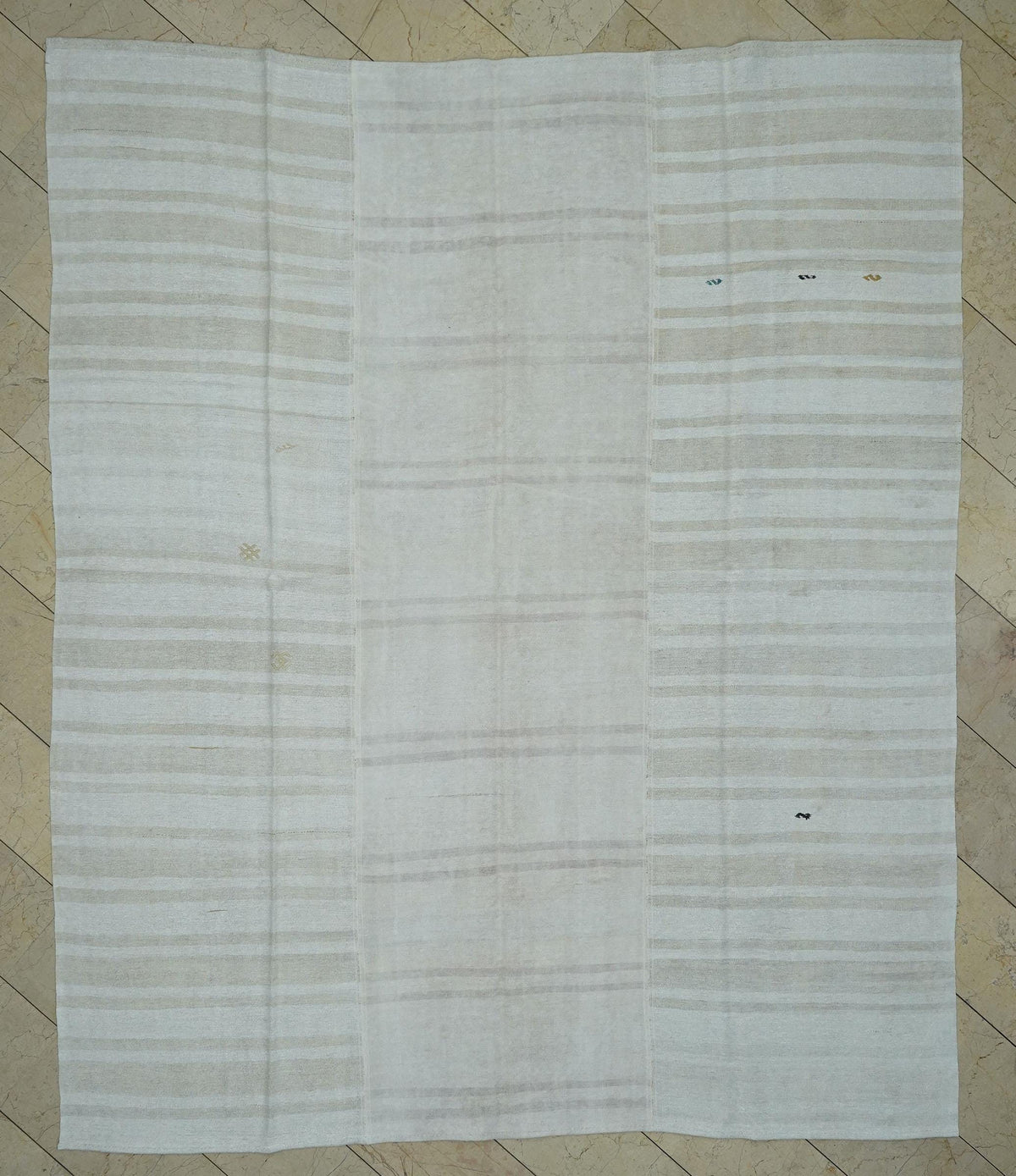 9x10 Square Oversized Eco-friendly Hemp Kilim Rug: Scandinavian Style Flat Woven Turkish Rugs.