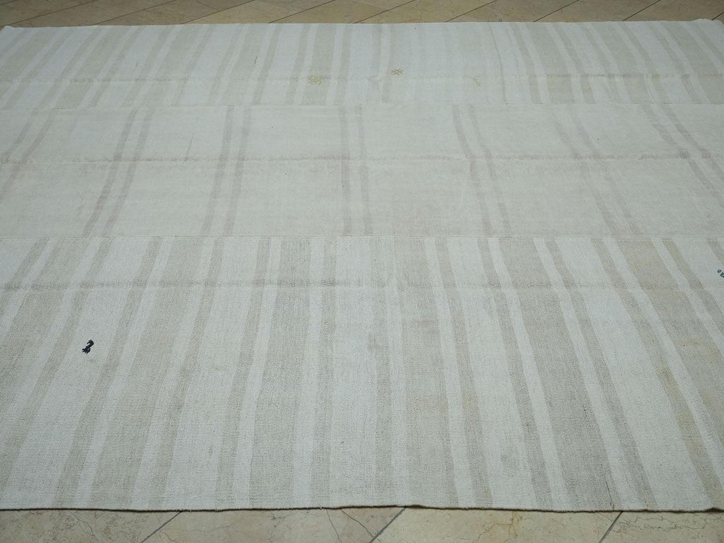 9x10 Square Oversized Eco-friendly Hemp Kilim Rug: Scandinavian Style Flat Woven Turkish Rugs.