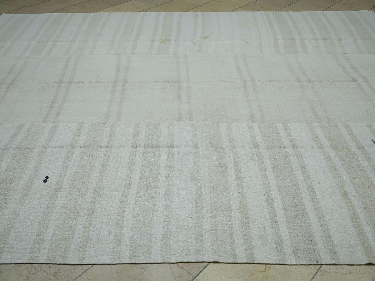 9x10 Square Oversized Eco-friendly Hemp Kilim Rug: Scandinavian Style Flat Woven Turkish Rugs.