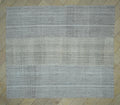 Large Gray Kilim Rug: Handwoven Cotton & Goat Hair, Scandinavian Decor Rugs, 9,5x11,2 Feet.