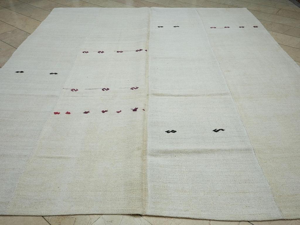 9x11 Scandinavian Style: Home Living Floor Decor Oversize Neutral Hemp Kilim Rug.