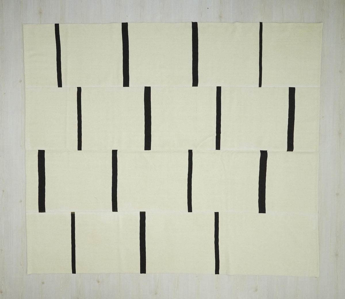 Large Modern Turkish Kilim Rug: Minimalist Stripe Design Rugs 8x10 ft