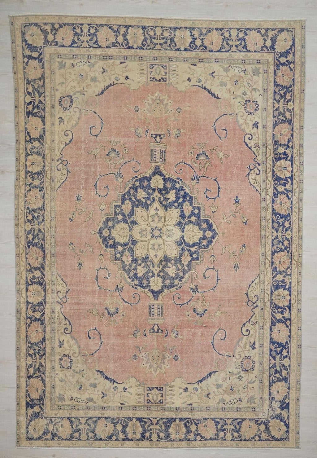 Oversize Vintage Oushak Rug: 8x12 Mid-Century Modern Wool Carpet,Bohemian Style Rugs.