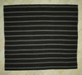 Mid Century Modern,Gray & Dark Brown Striped Nomadic Goat Hair Kilim Rug: 9.5x10.7 Feet.