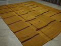 Large Saffron Hemp Kilim Rug: Turkish Flat Weave Area Rugs,9.5"x11.6" Feet.