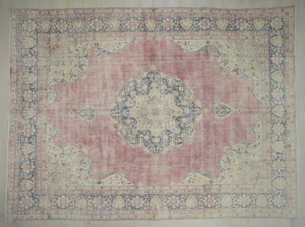 10x13 Oversize Salmon Pink Old Turkish Oushak Rug: Luxury Home Living Floor Decor Rugs.