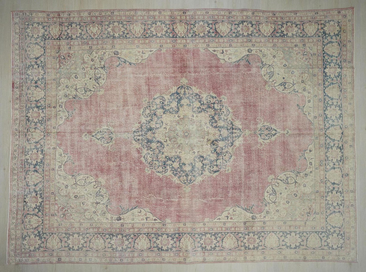 10x13 Oversize Salmon Pink Old Turkish Oushak Rug: Luxury Home Living Floor Decor Rugs.