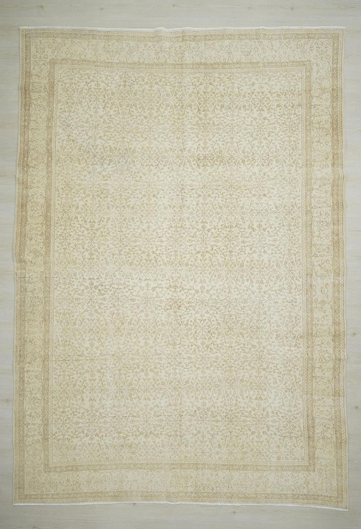 Neutral Turkish Oversize Vintage Oushak Rug: 8.5x12 Mid-Century Modern Home Living Style Rugs