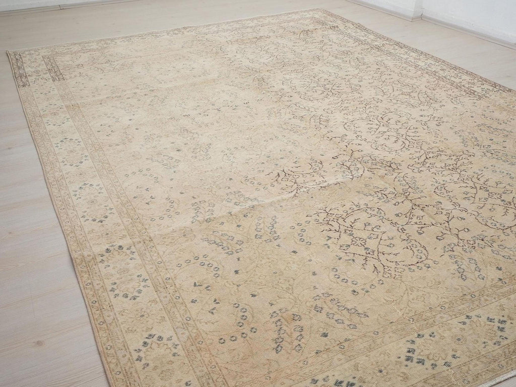 Turkish Oversize Vintage Oushak Rug 9x12 Scandinavian Home Living Style  Area Rugs.