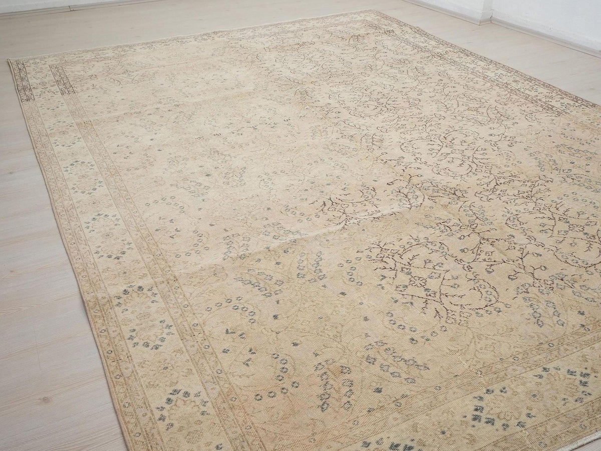 Turkish Oversize Vintage Oushak Rug 9x12 Scandinavian Home Living Style  Area Rugs.