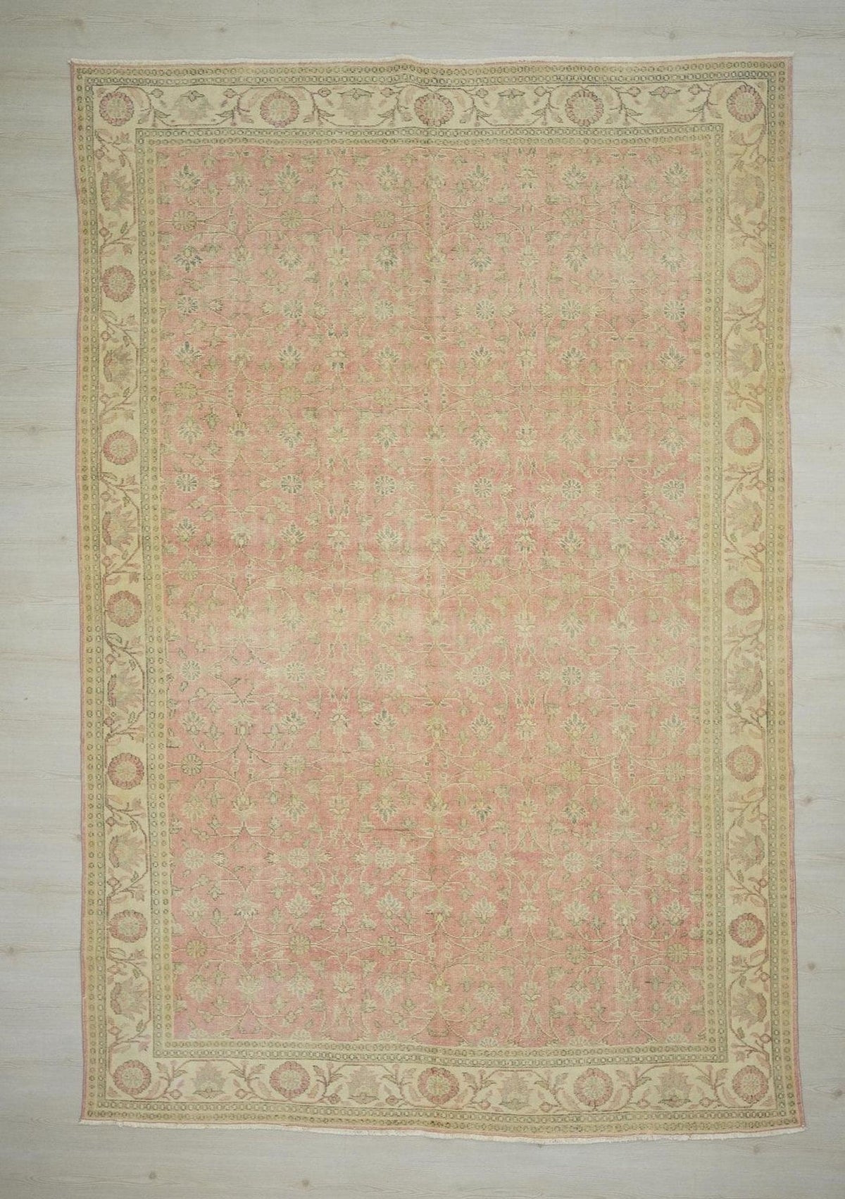 8x12 Oversize Vintage Turkish Oushak Rug: Handmade Floral Pattern Home Living Decor Rugs.