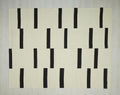 8x10 Black and White Wool Kilim Rug: Scandinavian Minimalist Decor