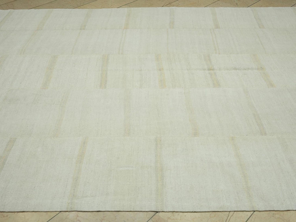 Vintage Striped Hemp Kilim Rug: Turkish Flat Weave Rugs, 8x10,3" Feet.