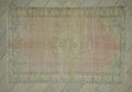 Old Handmade Oushak Rug: 5.6"x9' Feet, Turkish Wool on Cotton Carpet Rugs,
