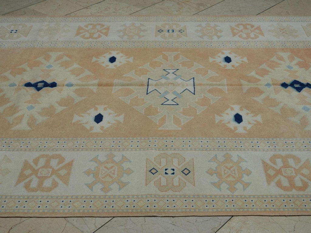 Terracotta Oushak Rug: 6x8 Handmade Turkish Wool Carpet