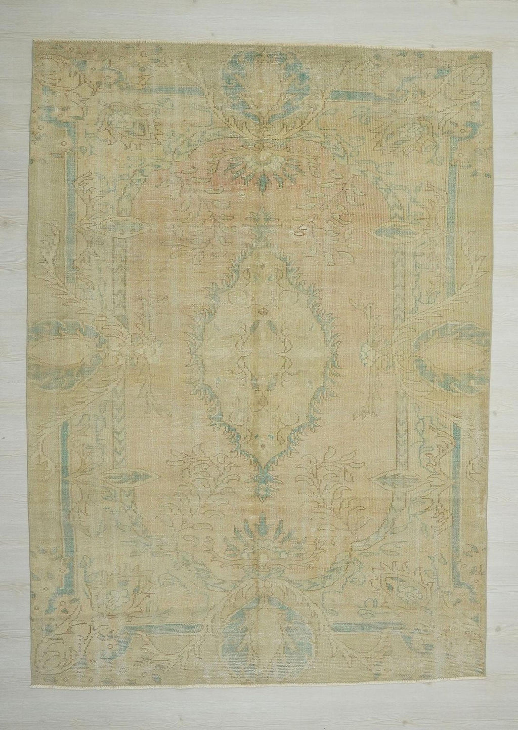 one of a kind turkish oushak Rug: Handmade Wool on cotton Carpet Rugs, 6.5x9 ft.