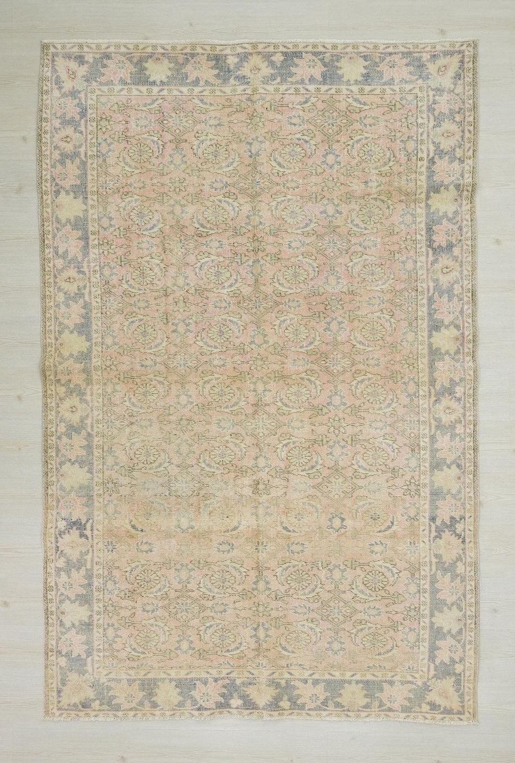 5x8 Handmade Wool Oushak Rug: Mid-Century Modern Turkish Rugs