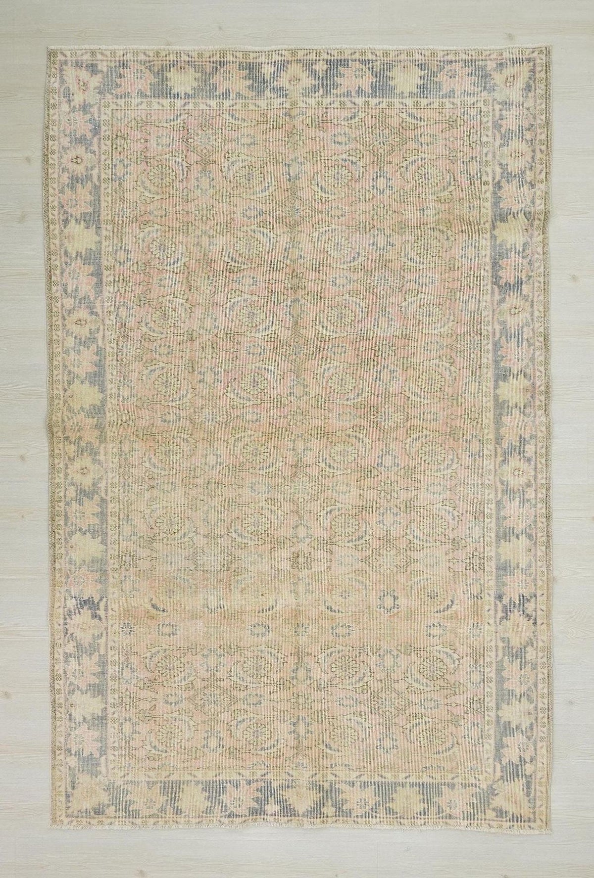 5x8 Handmade Wool Oushak Rug: Mid-Century Modern Turkish Rugs