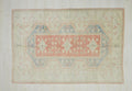 5x8 Handmade Wool Turkish Oushak Rug: Faded Pastel, Mid-Century Modern Rugs