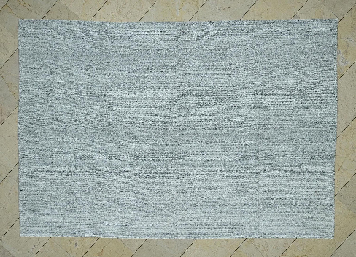 6x9 Ivory Turkish Wool And Cotton Rug-Minimalist Handmade Living Room or Bedroom Decor Rugs