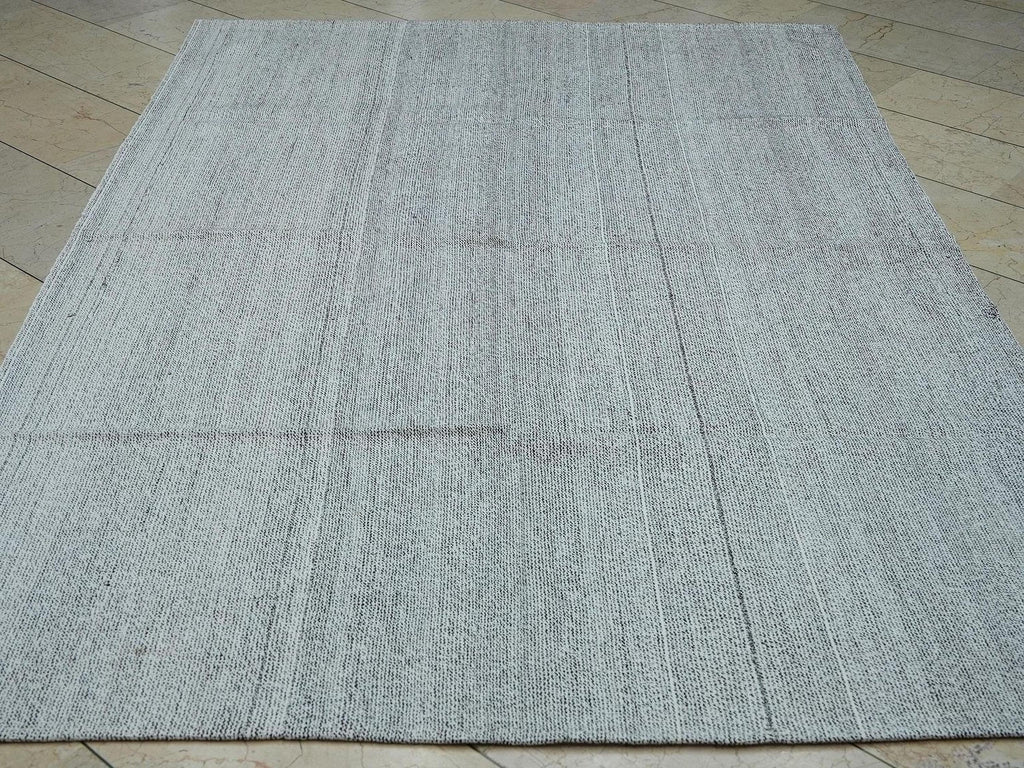 6x9 Ivory Turkish Wool And Cotton Rug-Minimalist Handmade Living Room or Bedroom Decor Rugs