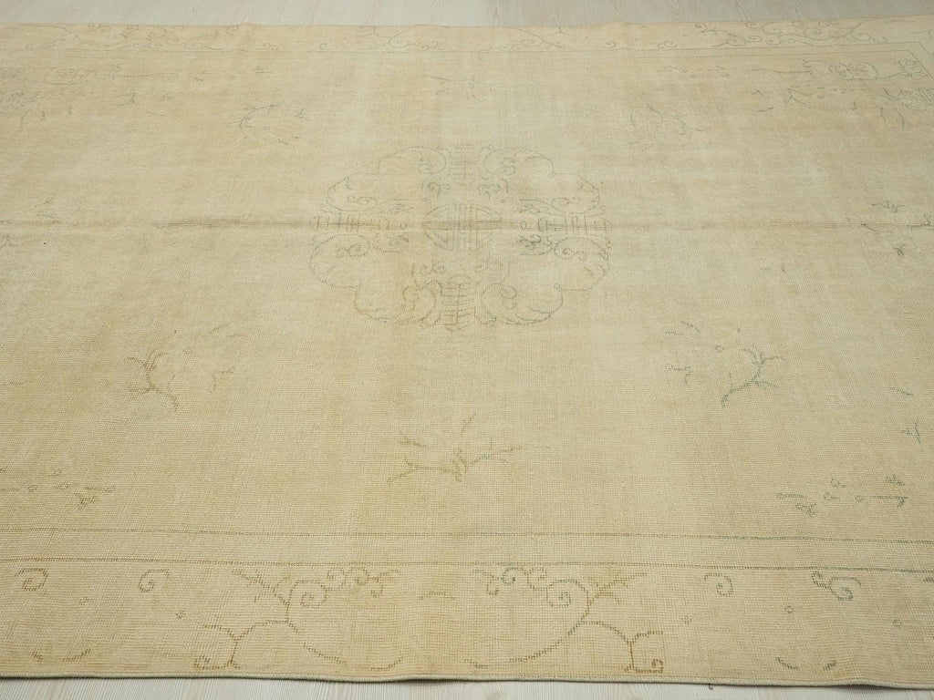 7x10 Vintage Oushak Turkish Rug: Anatolian Wool Carpet,Home Living Accent.